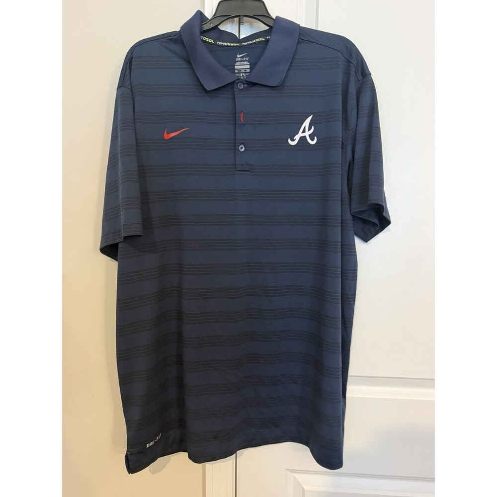 Nike Atlanta Braves Dri-Fit Polo Men’s Size 2XL XXL Navy